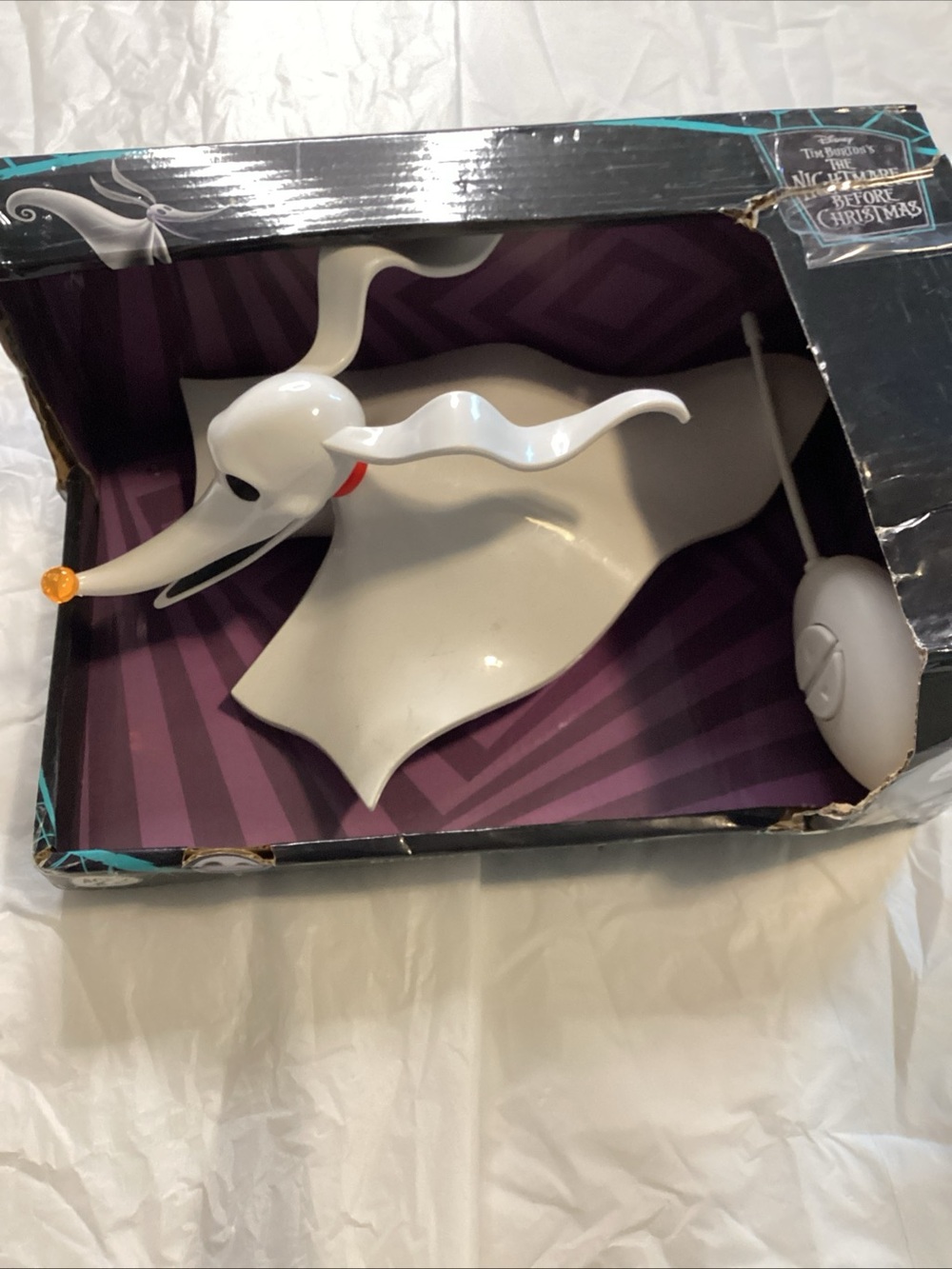 Disney Zero Ghost Dog Figure - White with Orange Nose and Red Collar